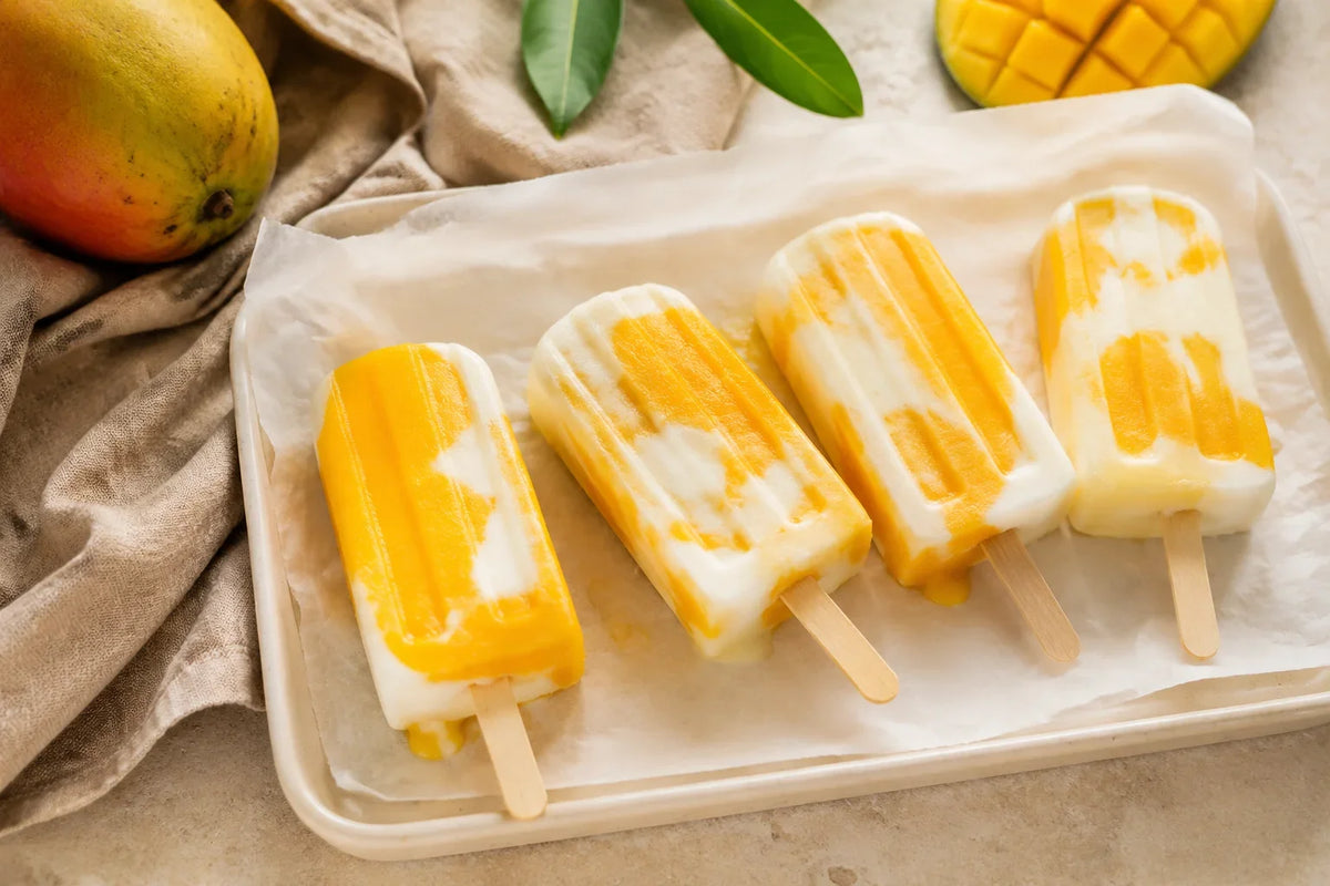 Ghiaccioli al mango e yogurt fatti in casa